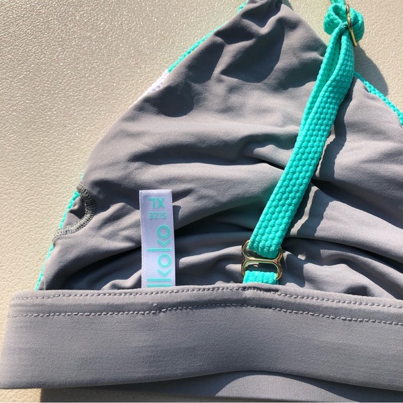 Dkoko Plus Triangle Surfing Athletic Swimsuit Bikini Bathing Suit Top XL - Picture 10 of 11